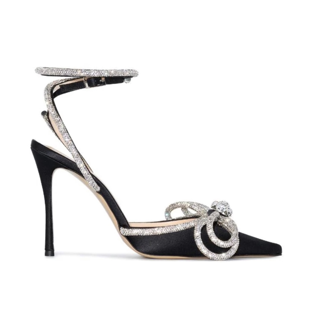 Mach & Mach crystal bow heels pumps